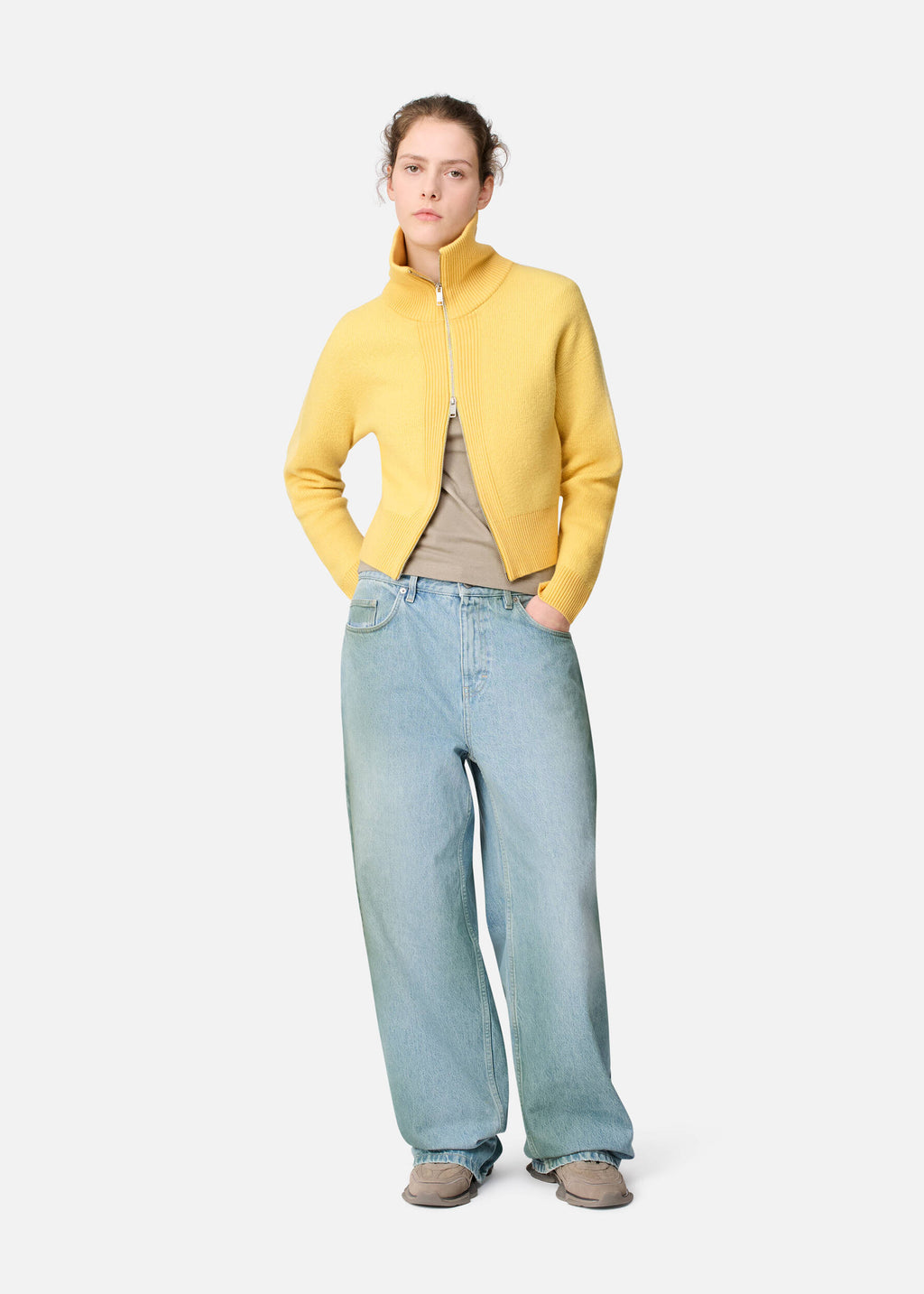 Verve Zip-Up Cardigan - Yellow - image 4