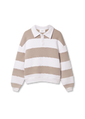 Shift Striped Sweatshirt - White/Stone - image 1