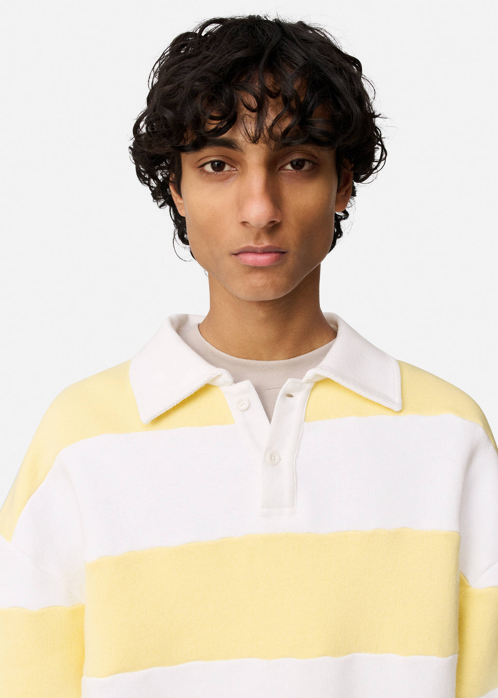 Shift Striped Sweatshirt - White/Light Yellow - image 5