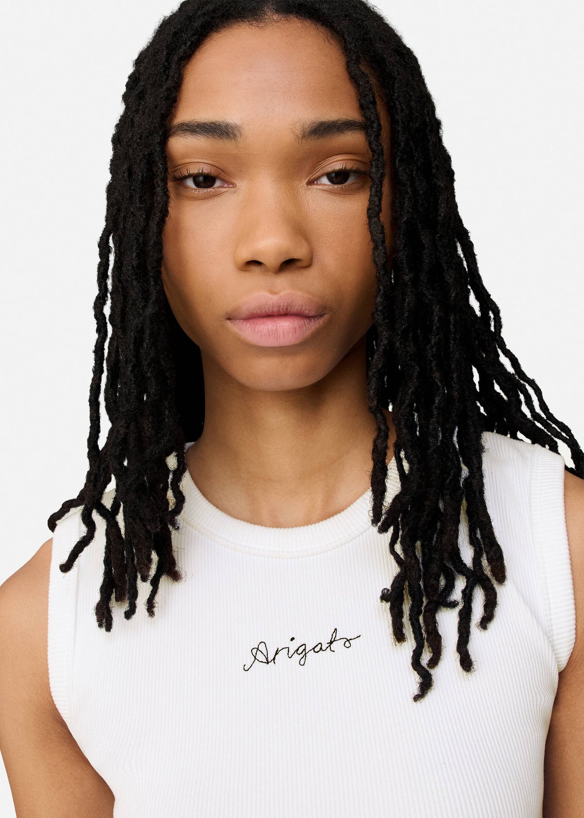 Scoop Ribbed Tank - White - image 5