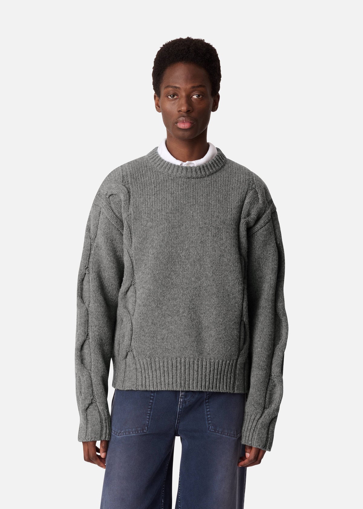 Beam Cable-Knit Sweater - Grey - image 2