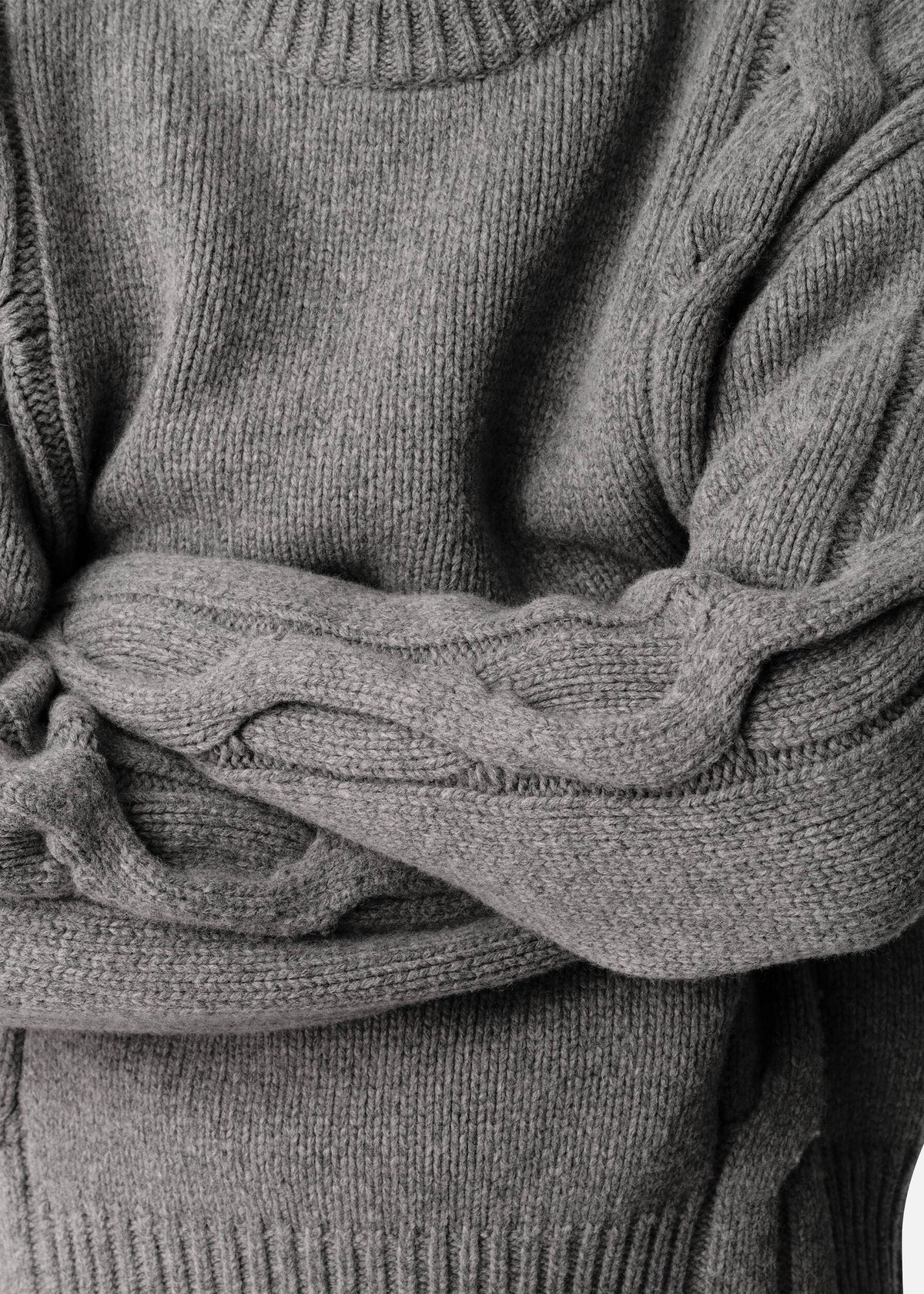 Beam Cable-Knit Sweater - Grey - image 6