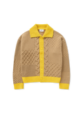 Textured Franko Cardigan - Camel/Yellow - image 1
