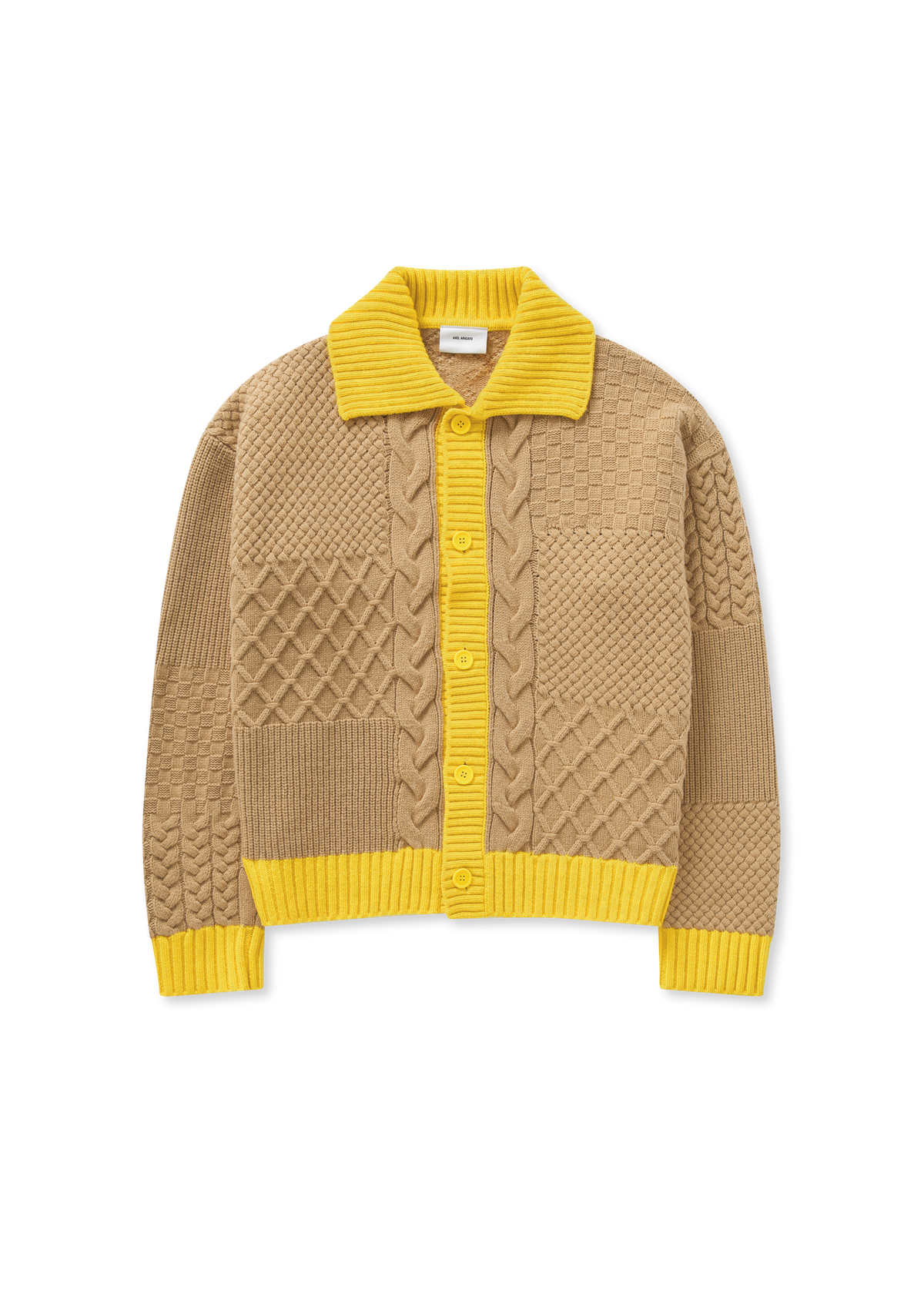 Textured Franko Cardigan - Camel/Yellow - image 1
