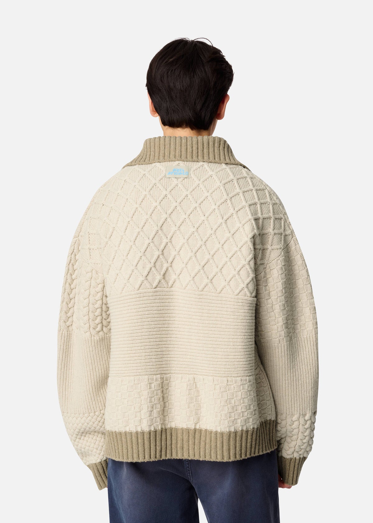 Textured Franko Cardigan - Light Beige/Beige - image 3