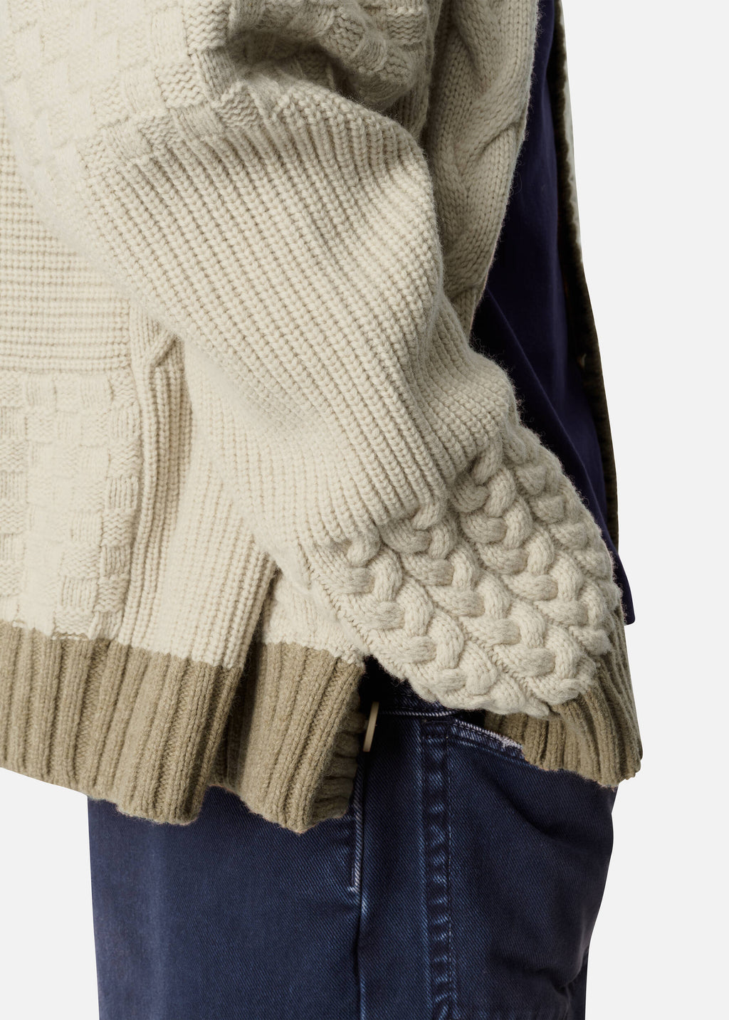 Textured Franko Cardigan - Light Beige/Beige - image 7