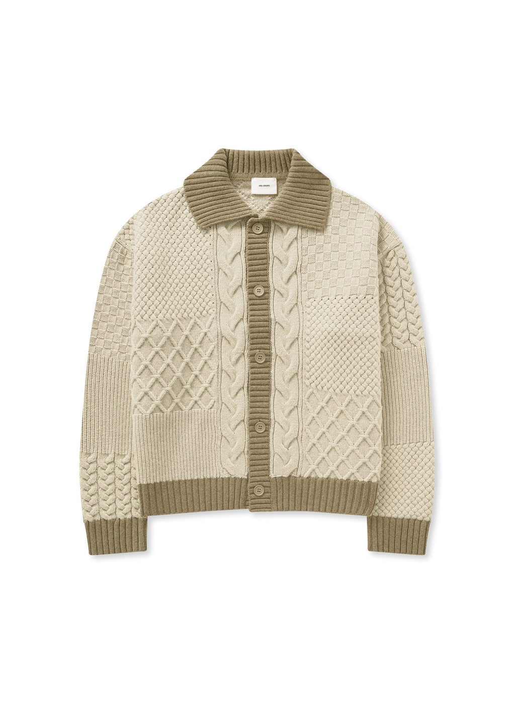 Textured Franko Cardigan - Light Beige/Beige - image 1