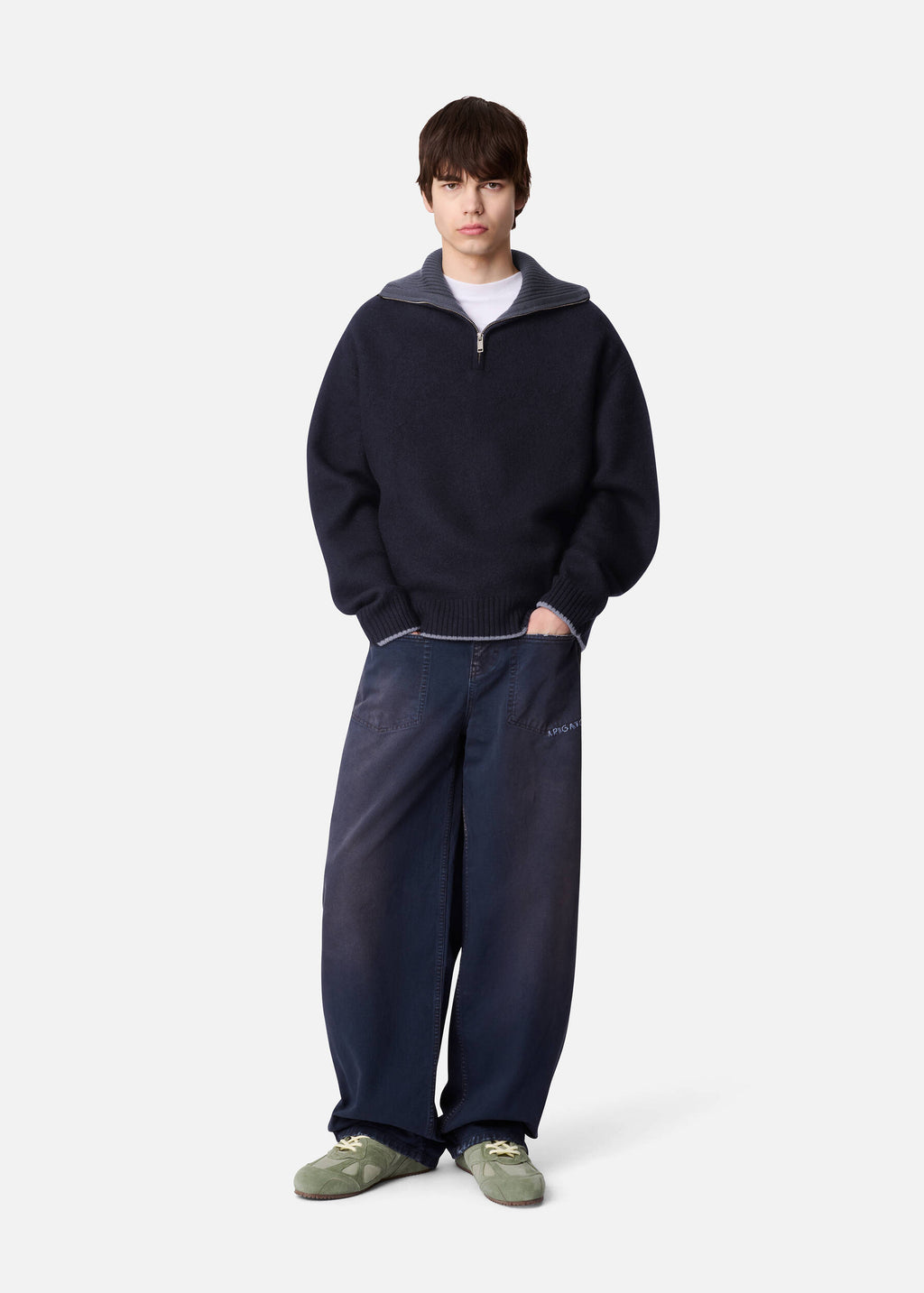 Trace Half Zip Sweater - Black/Dark Grey - image 4