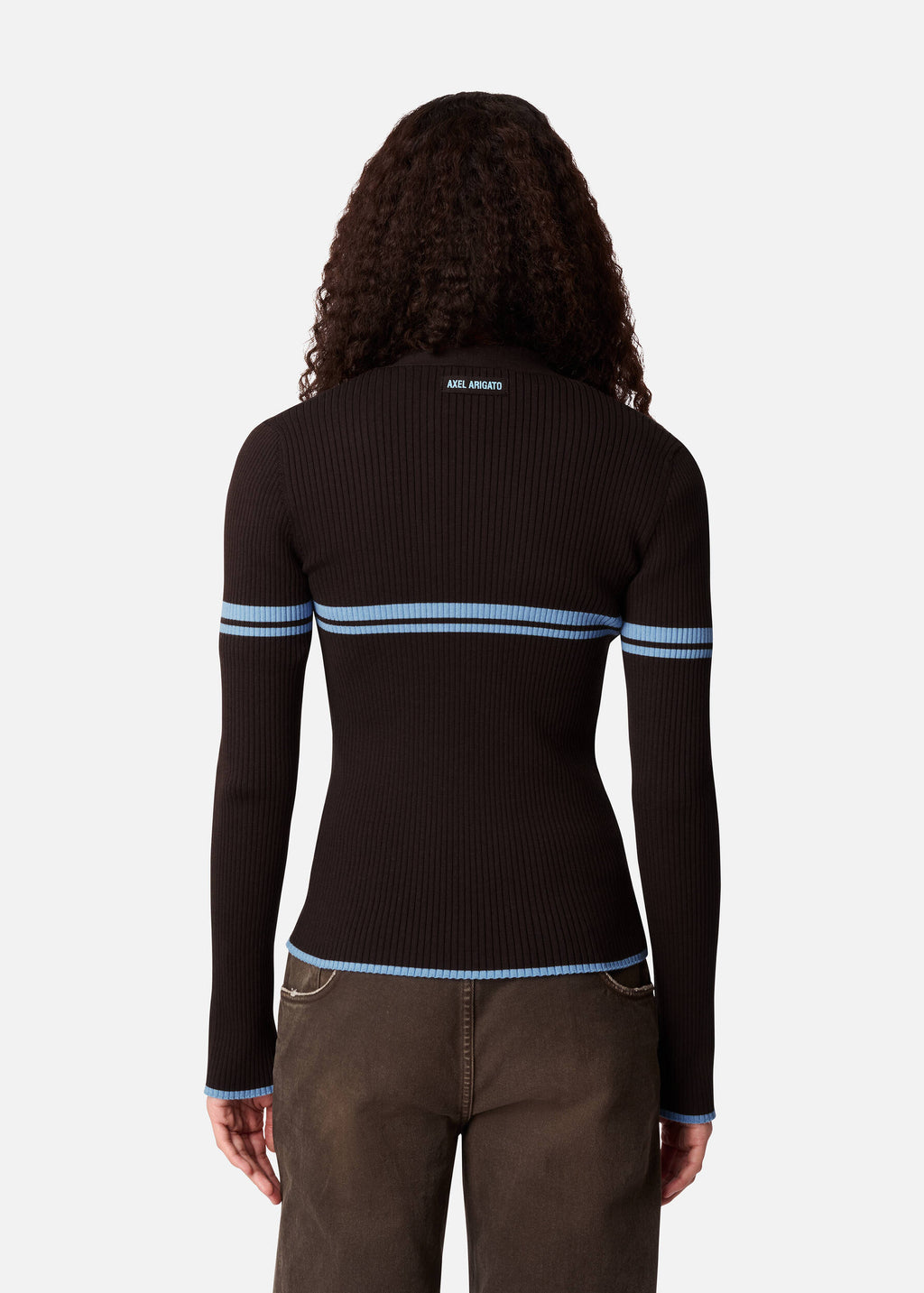 Fleur Cardigan - Dark Brown/Light Blue - image 3