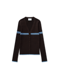 Fleur Cardigan - Dark Brown/Light Blue - image 1