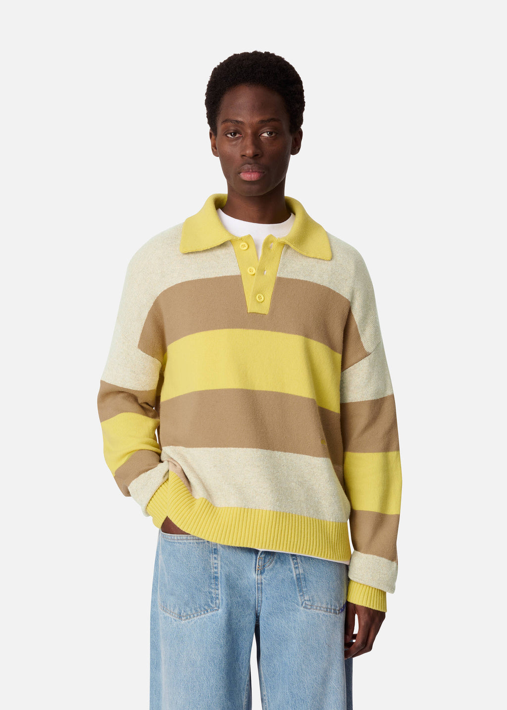 Marine Polo Sweater - Yellow/Beige - image 2