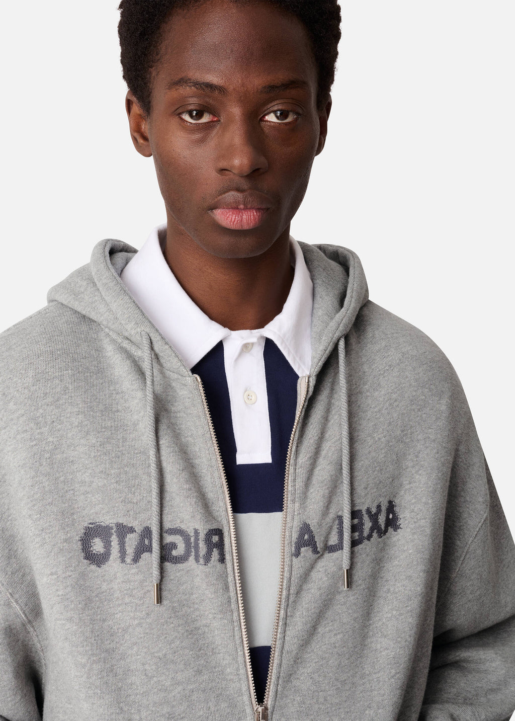 Rhys Zip Thru Hoodie - Grey Melange - image 5