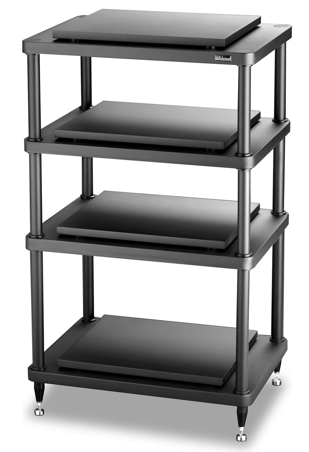 Solidsteel Black S5 Series 5 Shelf Audio Rack - S5-5BK - image 1