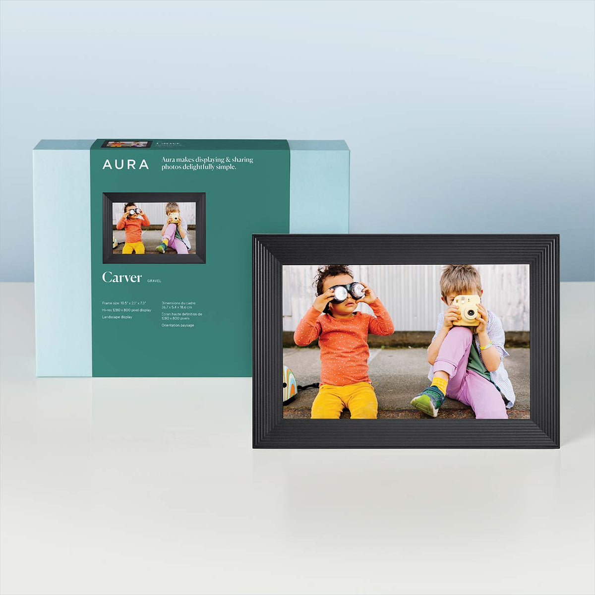 Aura Carver 10.1" Digital Picture Frame in Gravel - AFM900-BLK - image 7