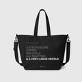 A Very Large Needle Detachable Strap Tote - Black