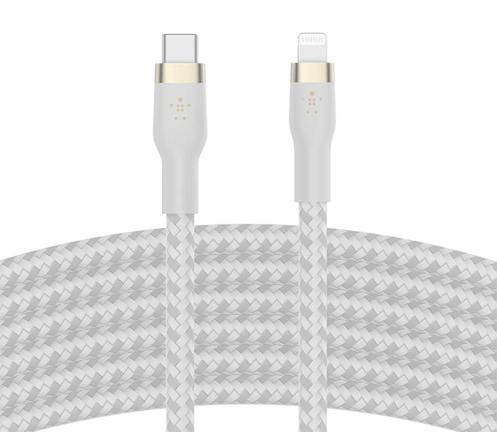 Belkin BOOST CHARGE 10 Feet White USB-C To Lightning Connector Cable - CAA011BT3MWH - image 3