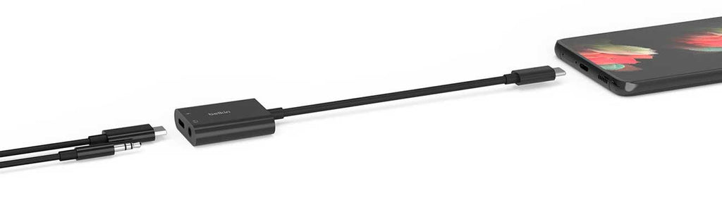 Belkin RockStar Black 3.5mm Audio + USB-C Charge Adapter - NPA004BTBK - image 4