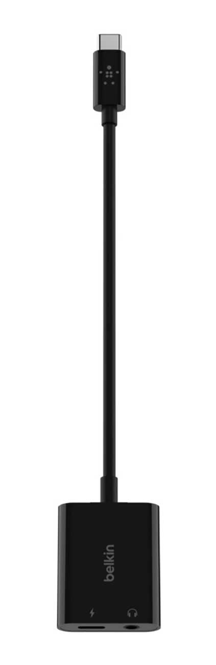 Belkin RockStar Black 3.5mm Audio + USB-C Charge Adapter - NPA004BTBK - image 2