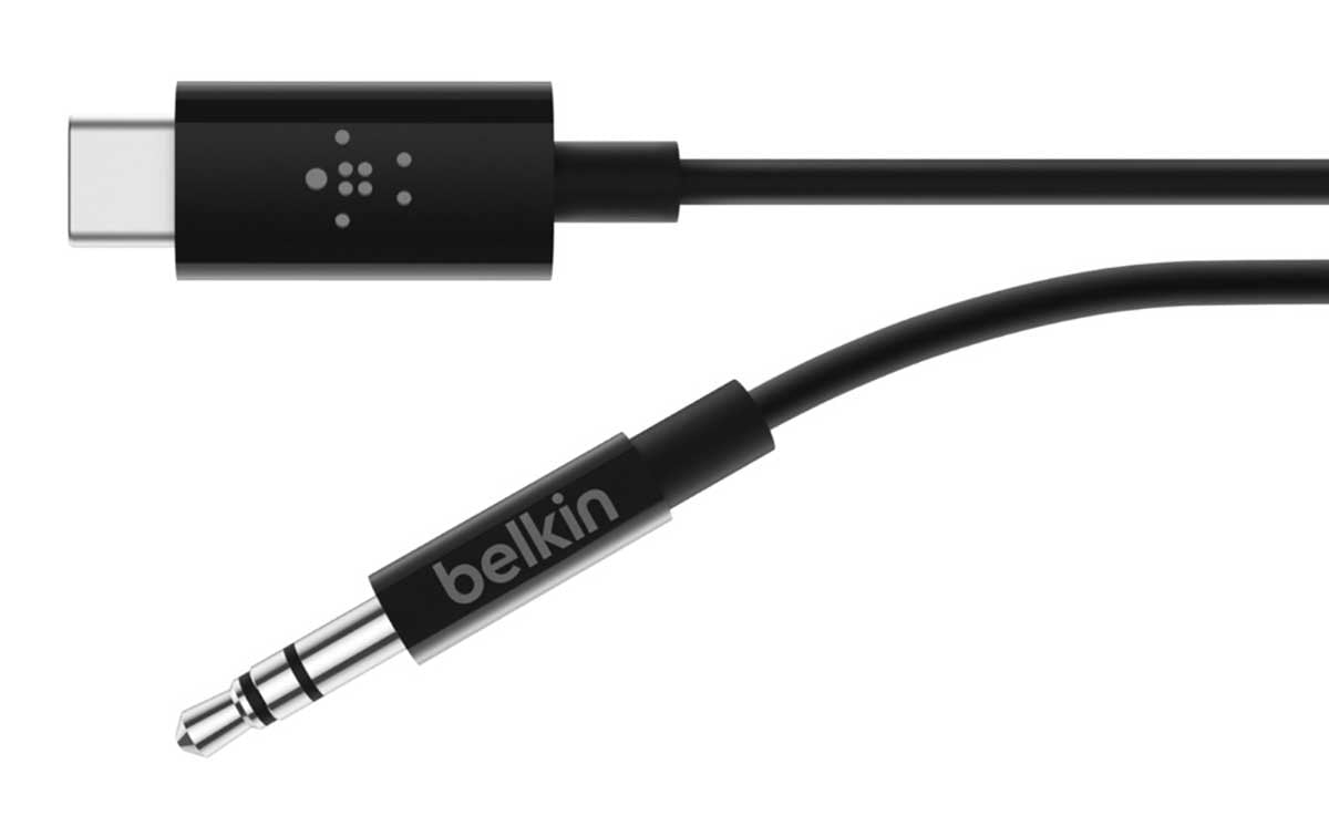 Belkin RockStar Black 3.5mm Audio Cable w/ USB-C Connector - F7U079BT03-BLK - image 1