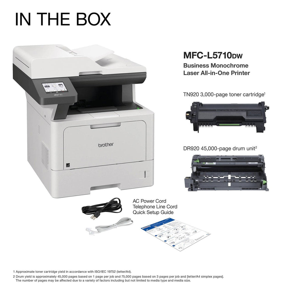 Brother Business Monochrome Laser All-in-One Printer with Wireless Networking - MFCL5710DW - image 8
