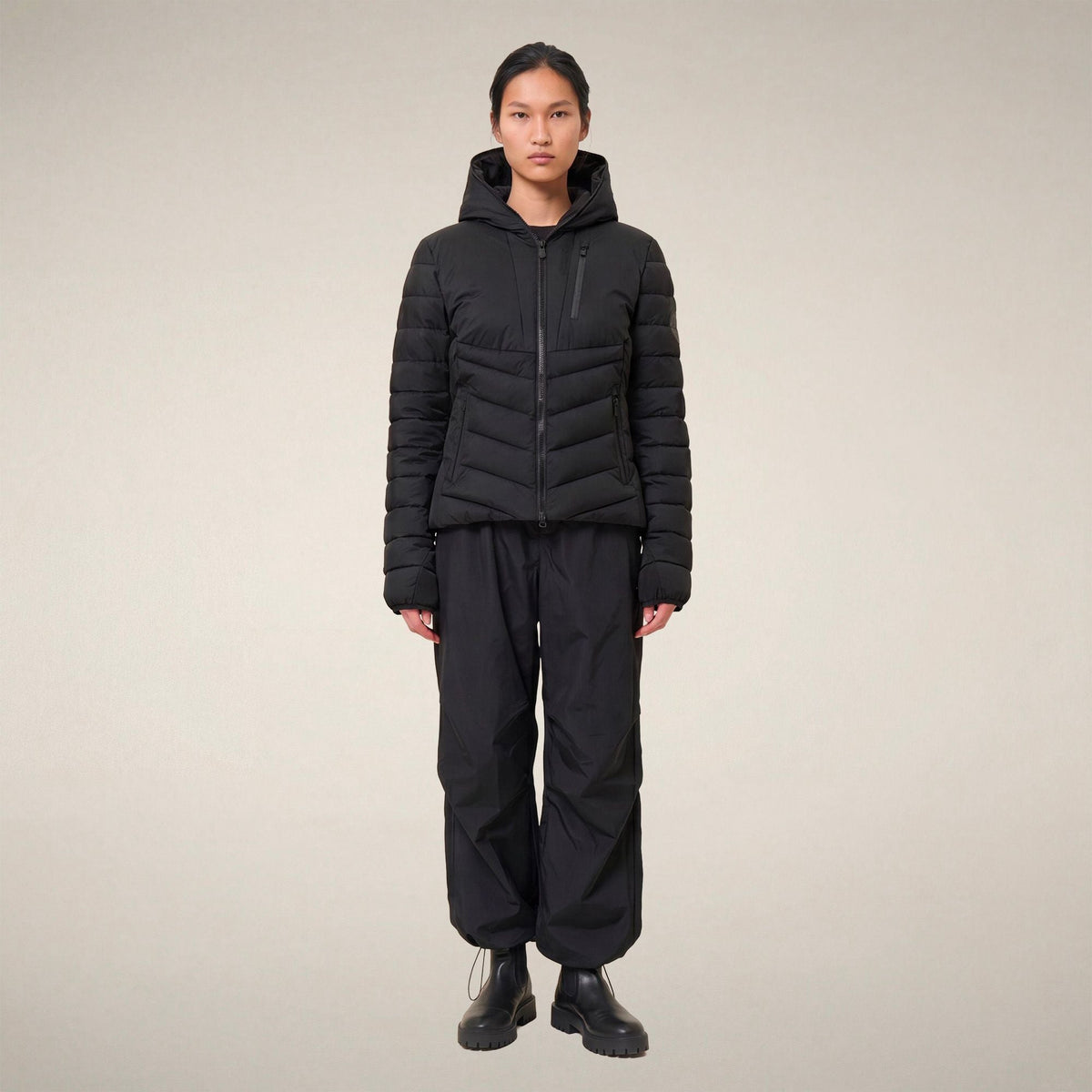Women's Puffer Jacket Natasha in Black
