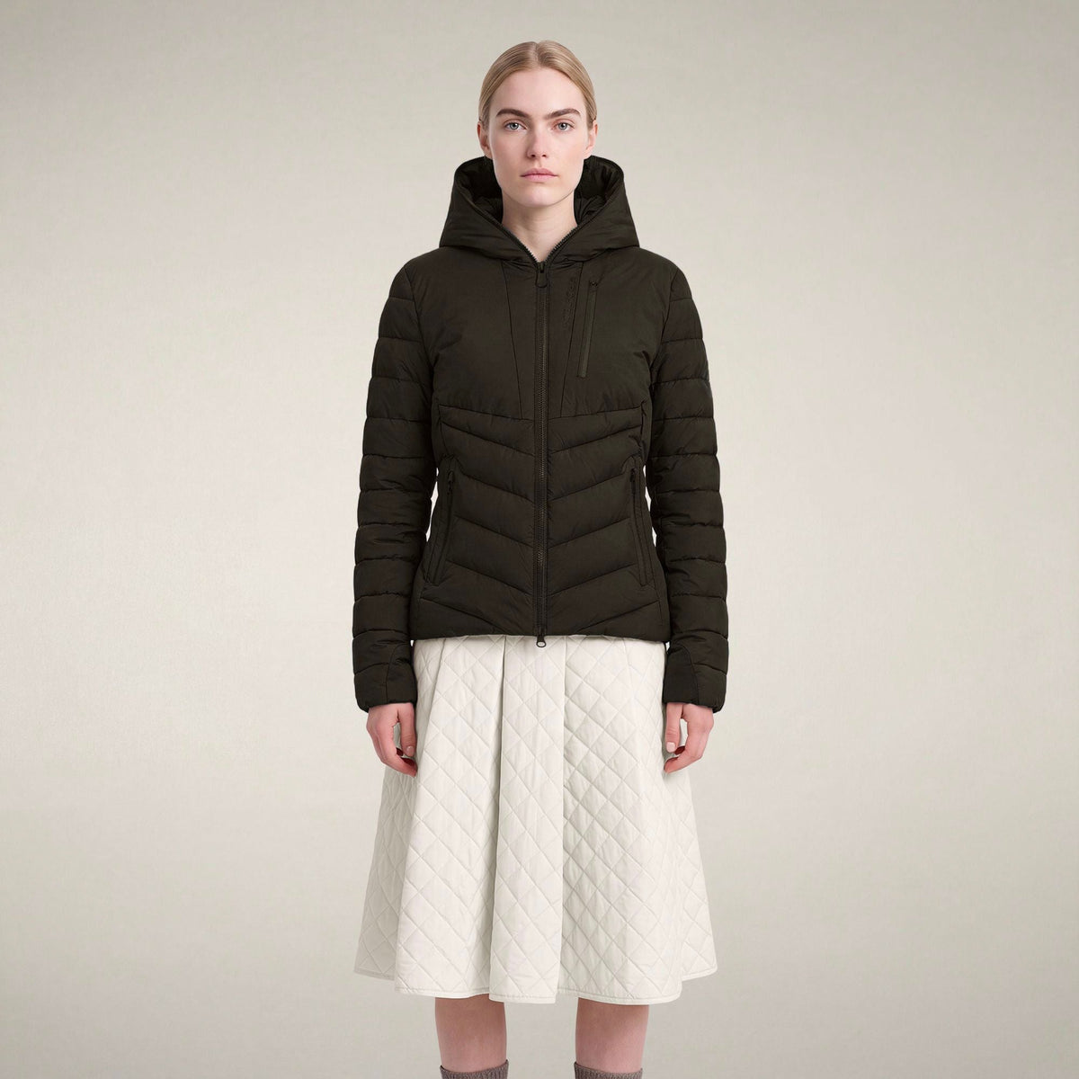 Women's Puffer Jacket Natasha in Major Brown