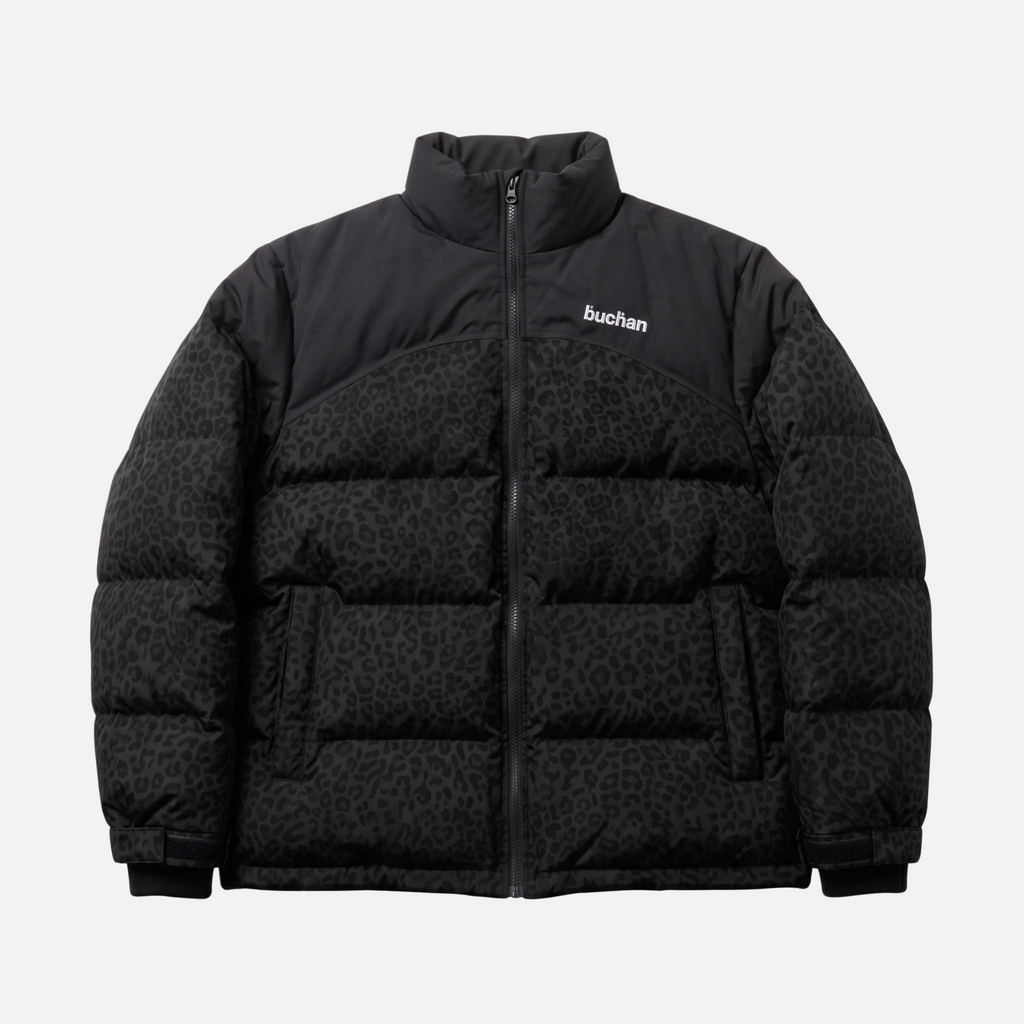 Water Reactive Cheetah Puffer - Black
