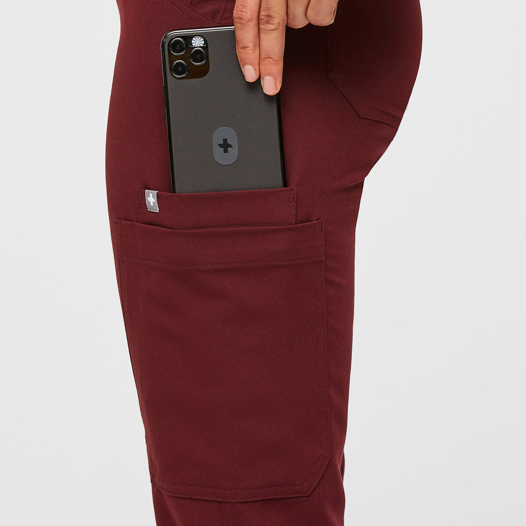 Yola High-Rise Slim Scrub Pant™ - Burgundy