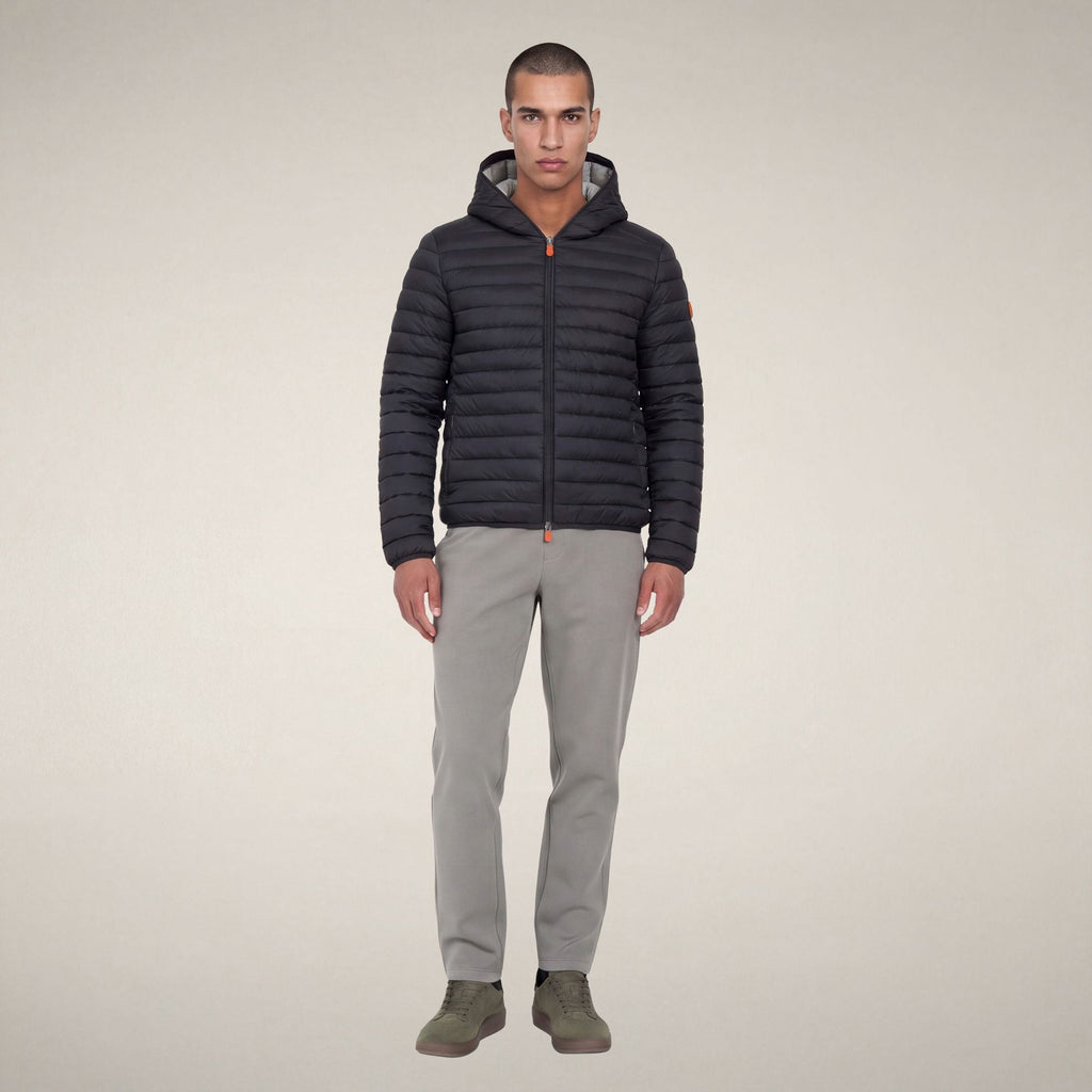Men's Puffer Jacket Donald in Grey Black