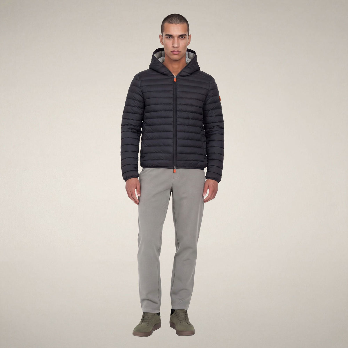 Men's Puffer Jacket Donald in Grey Black