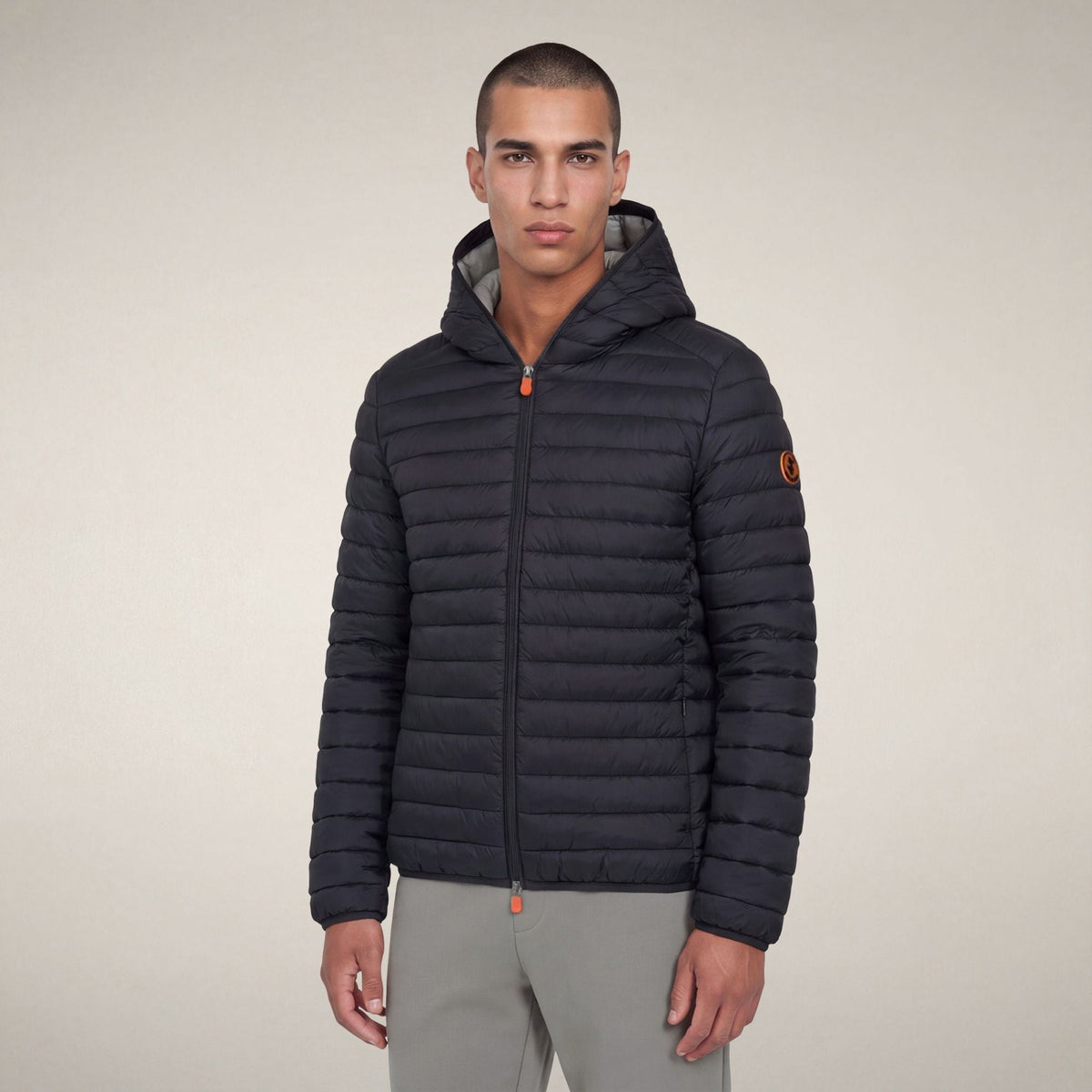 Men's Puffer Jacket Donald in Grey Black