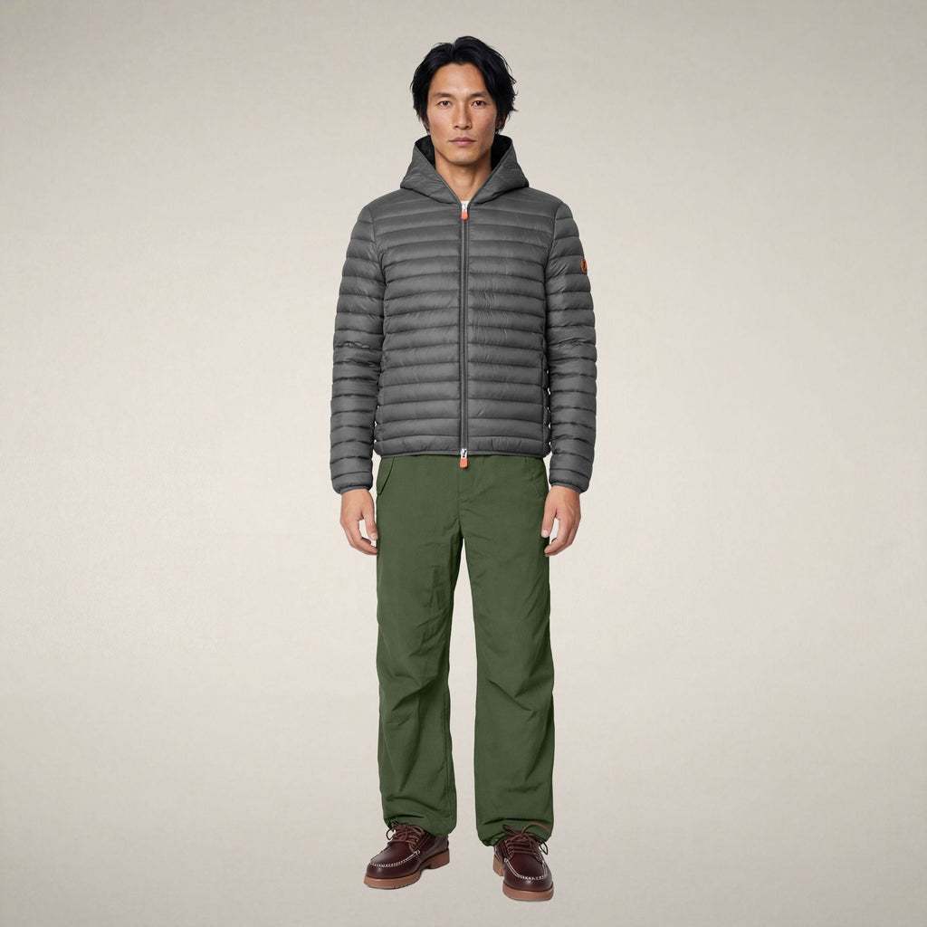 Men's Puffer Jacket Donald in Gunmetal Grey
