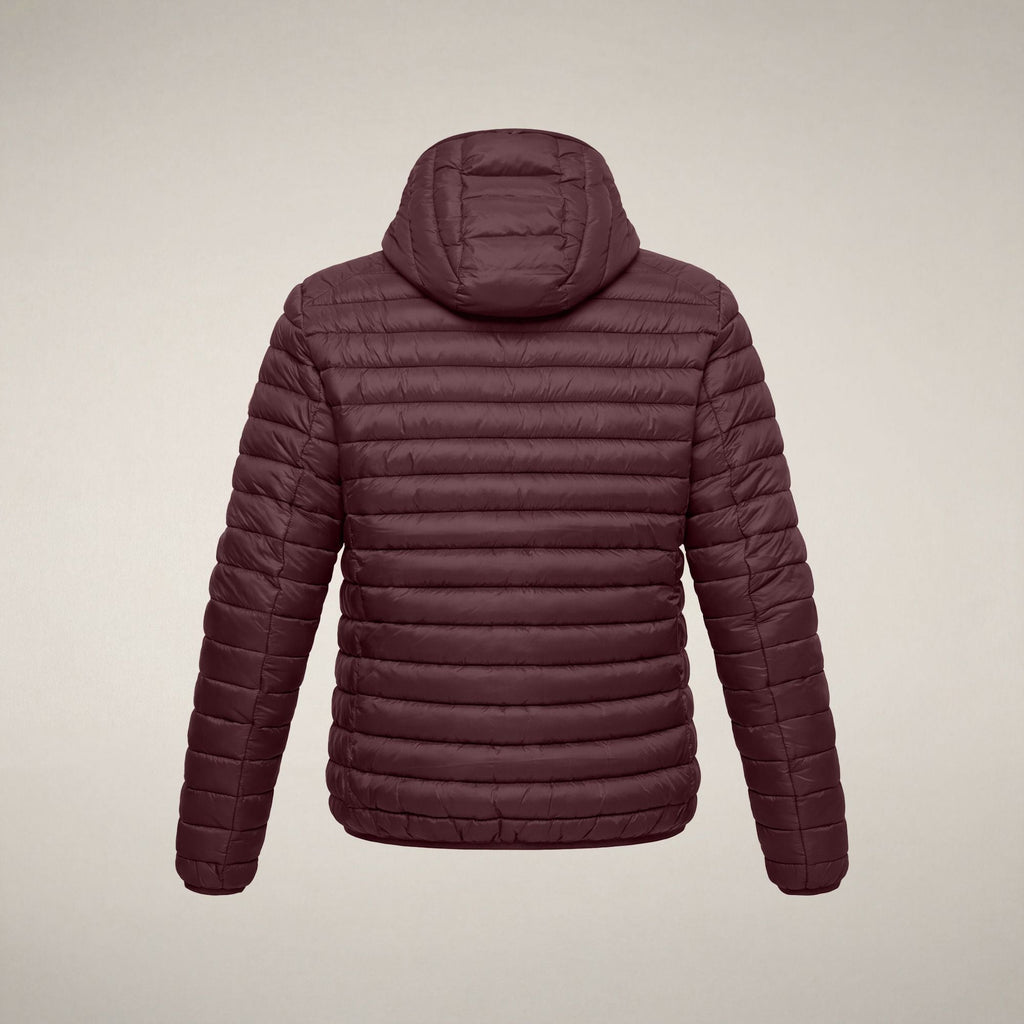 Men's Puffer Jacket Donald in Burgundy Black