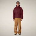 Men's Puffer Jacket Juncus in Wine Red