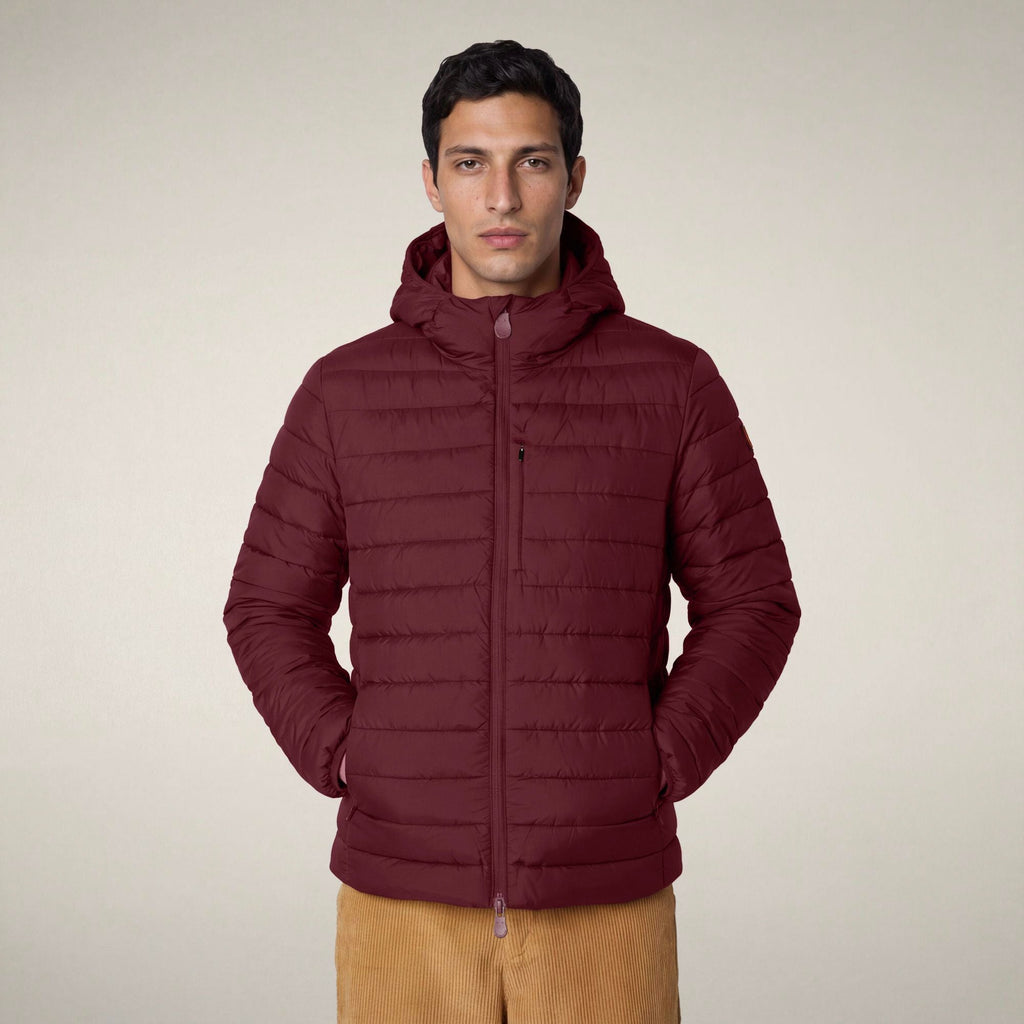 Men's Puffer Jacket Juncus in Wine Red