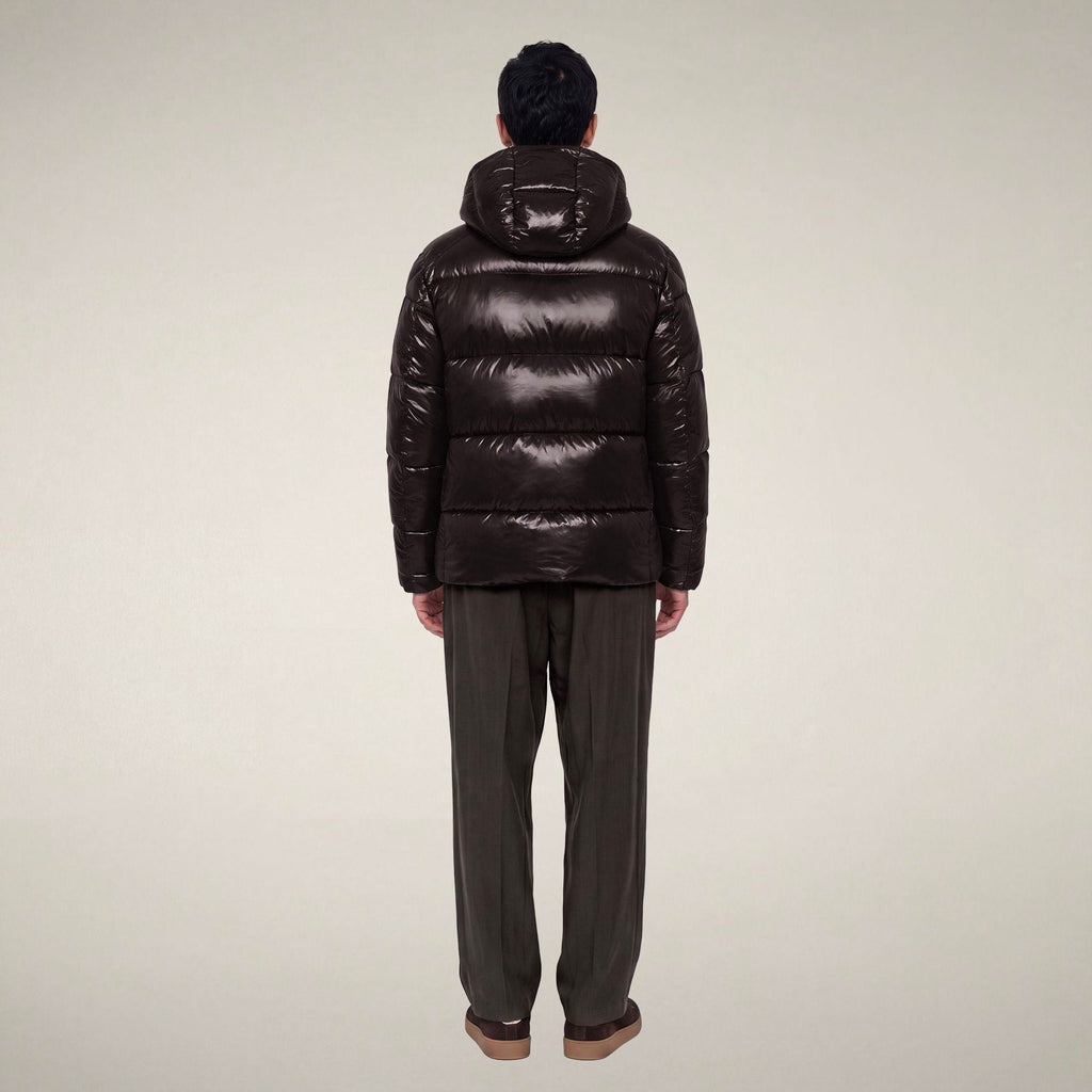 Men's Puffer Jacket Edgard in Brown Black