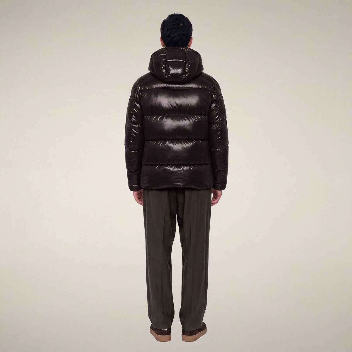 Men's Puffer Jacket Edgard in Brown Black