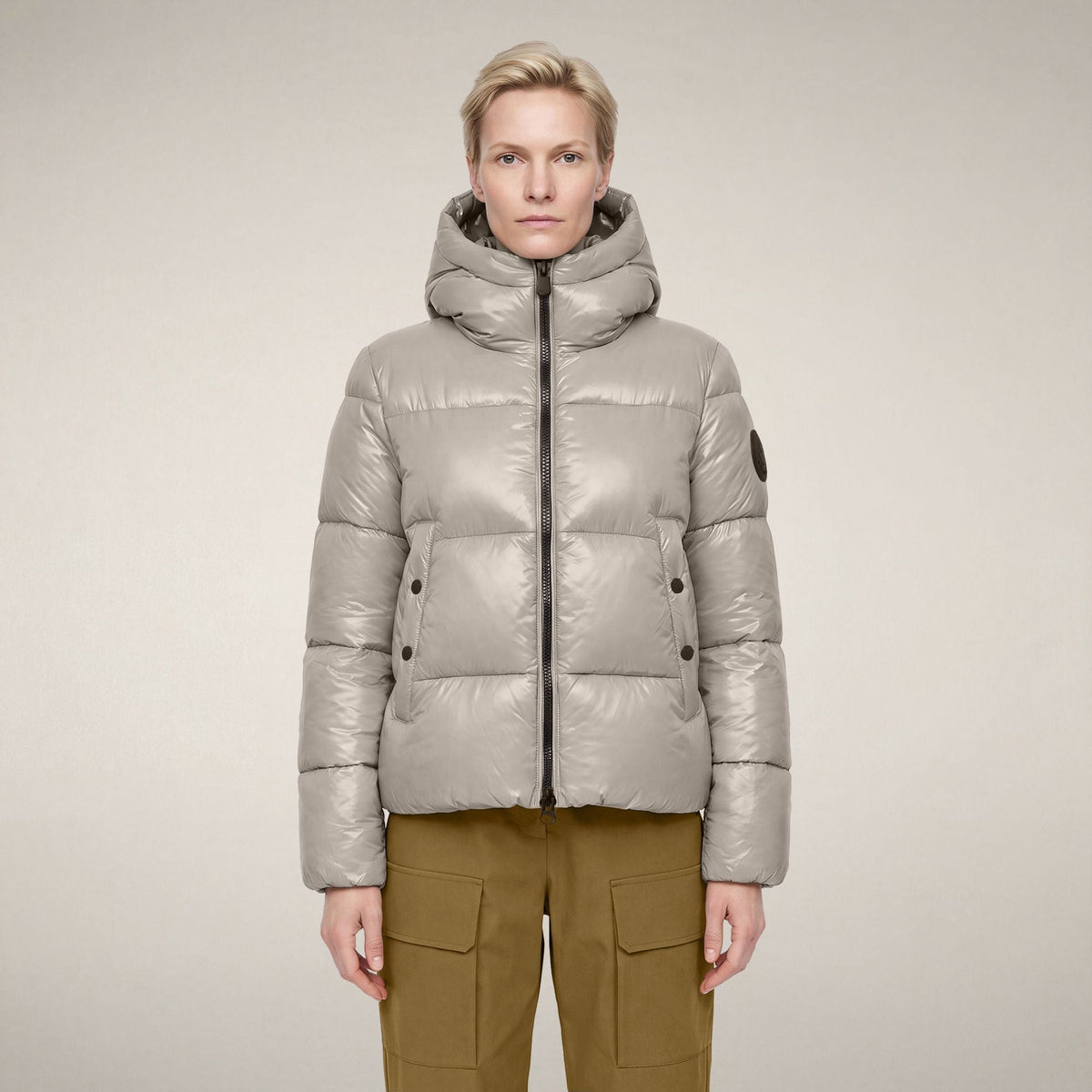 Women's Puffer Jacket Biddy in Rainy Beige