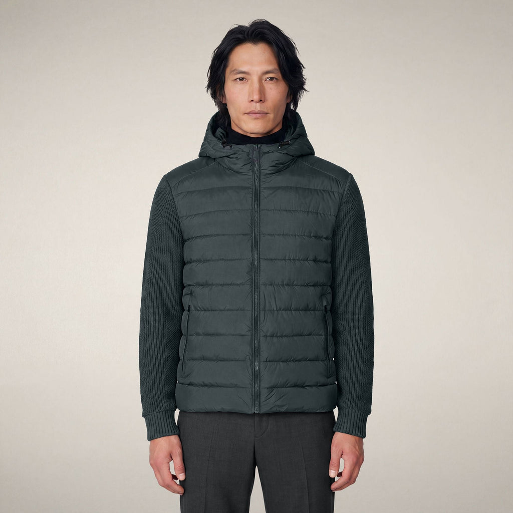 Men's Puffer Jacket Fen in Green Black