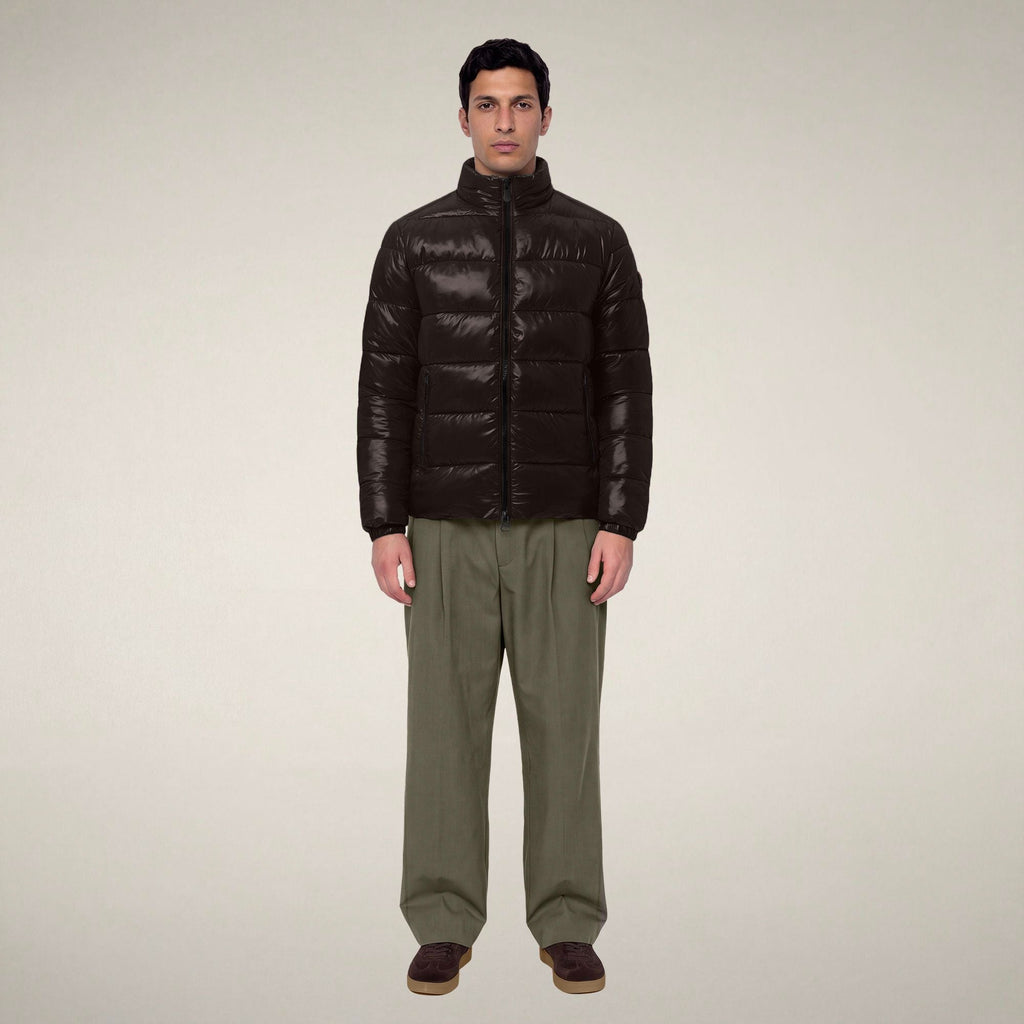 Men's Puffer Jacket Jobim in Brown Black