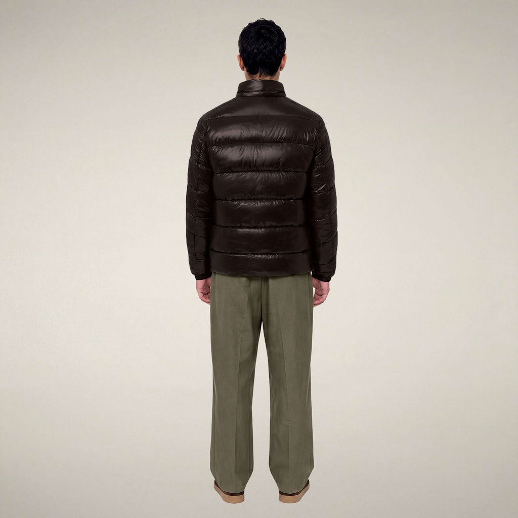 Men's Puffer Jacket Jobim in Brown Black