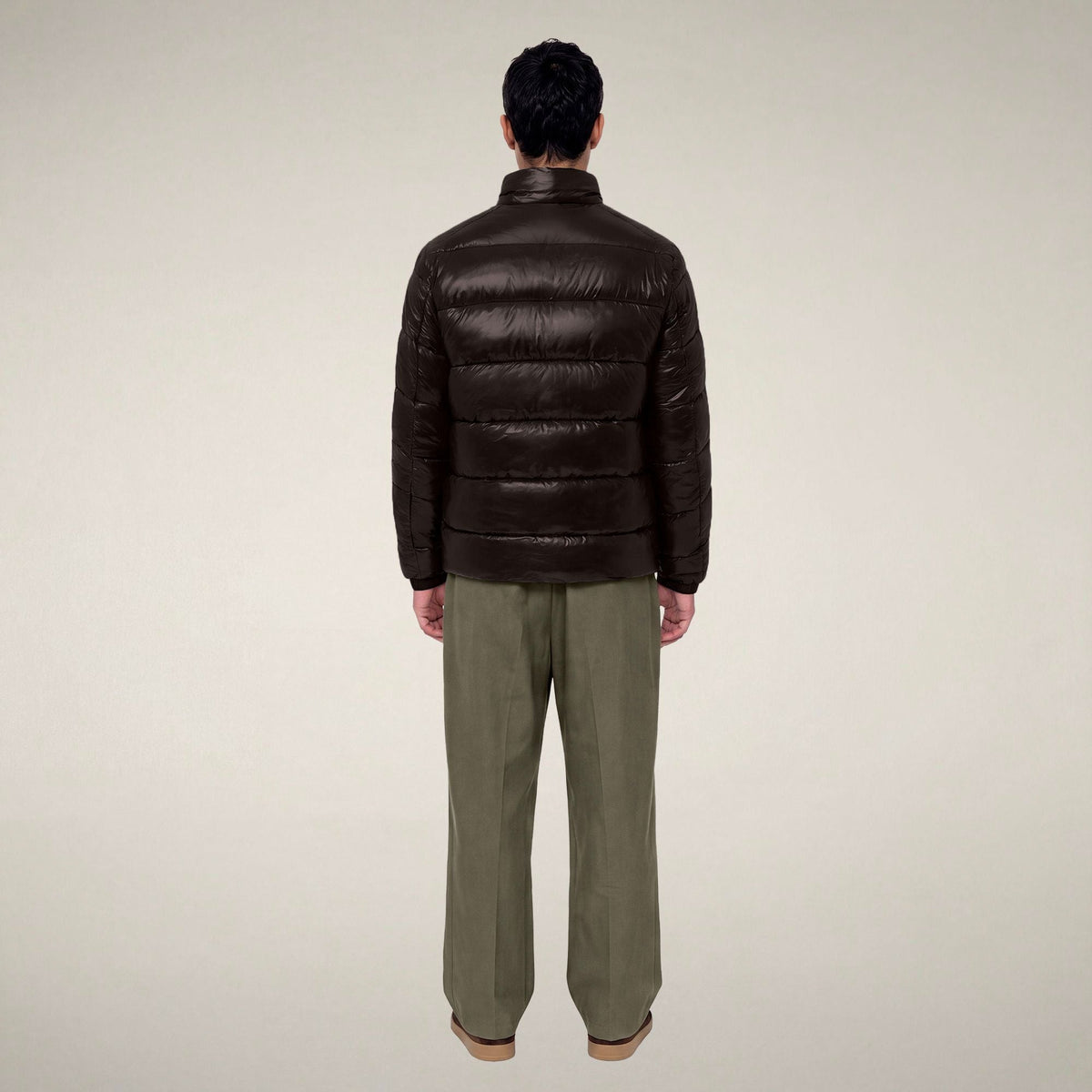 Men's Puffer Jacket Jobim in Brown Black