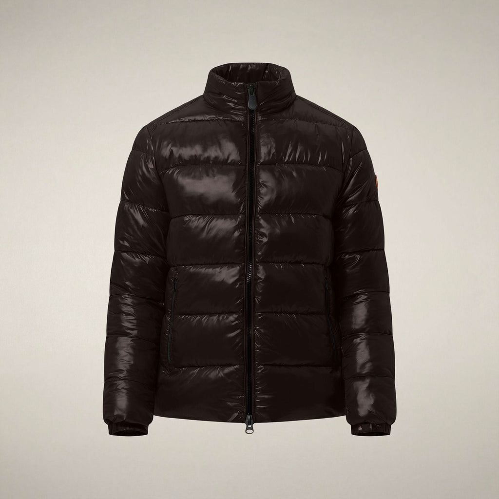 Men's Puffer Jacket Jobim in Brown Black
