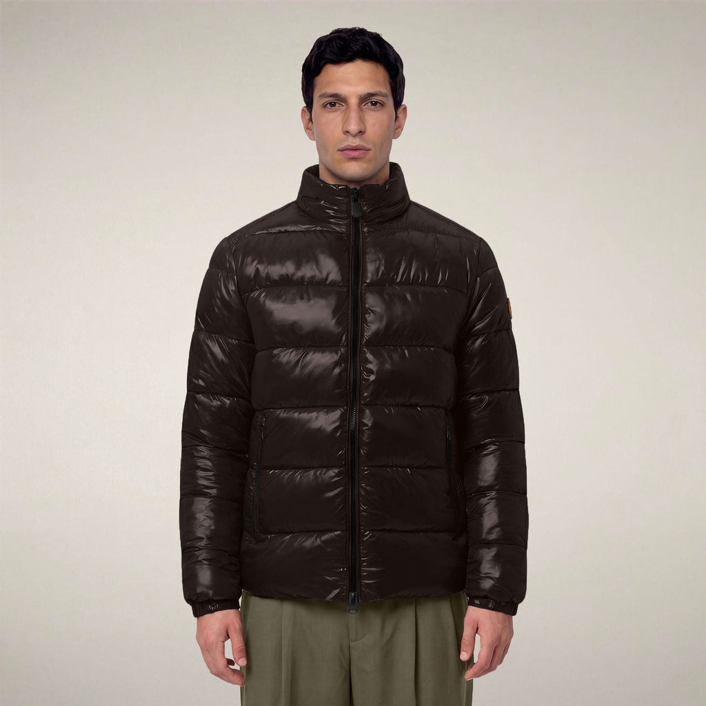 Men's Puffer Jacket Jobim in Brown Black