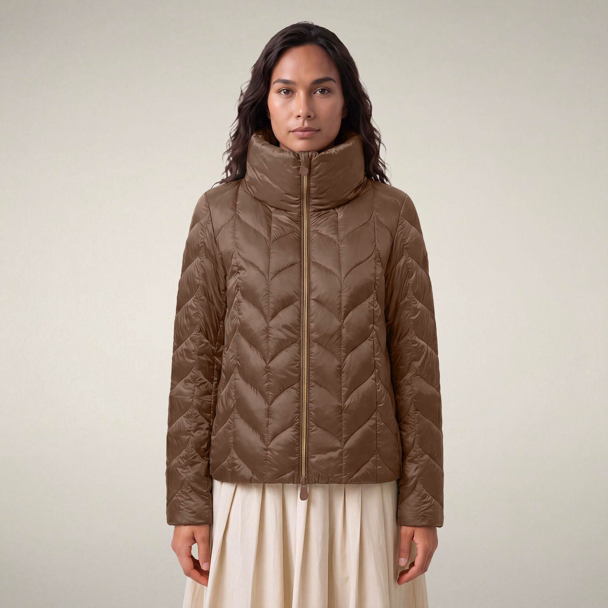 Women's Puffer Jacket Lorette in Noisette Brown