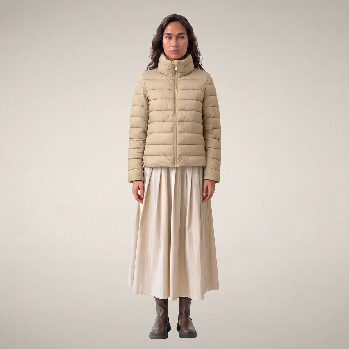 Women's Puffer Jacket Susy in Stone Beige