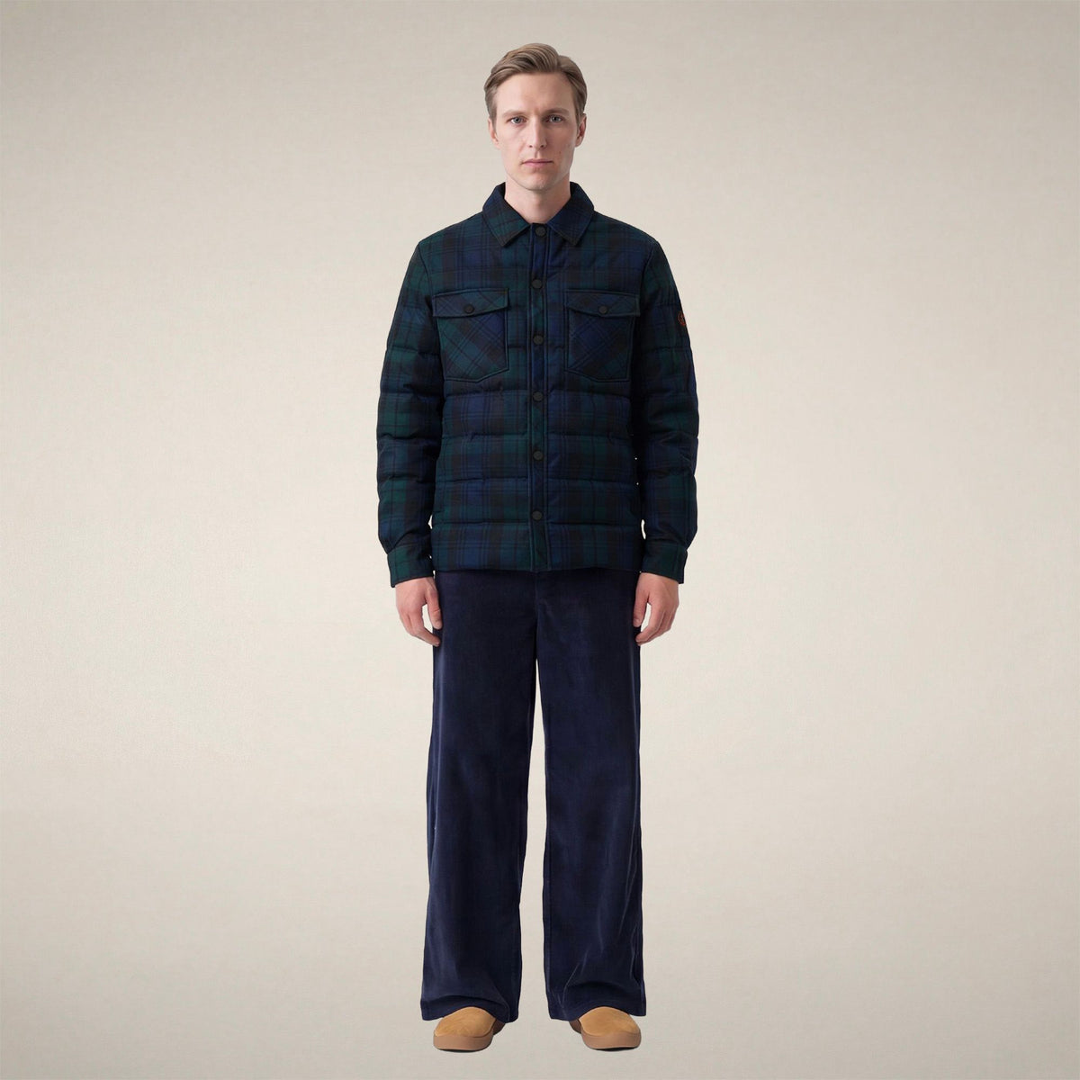 Men's Puffer Jacket Esteban in Black Checks