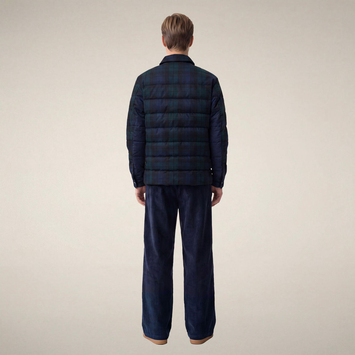 Men's Puffer Jacket Esteban in Black Checks