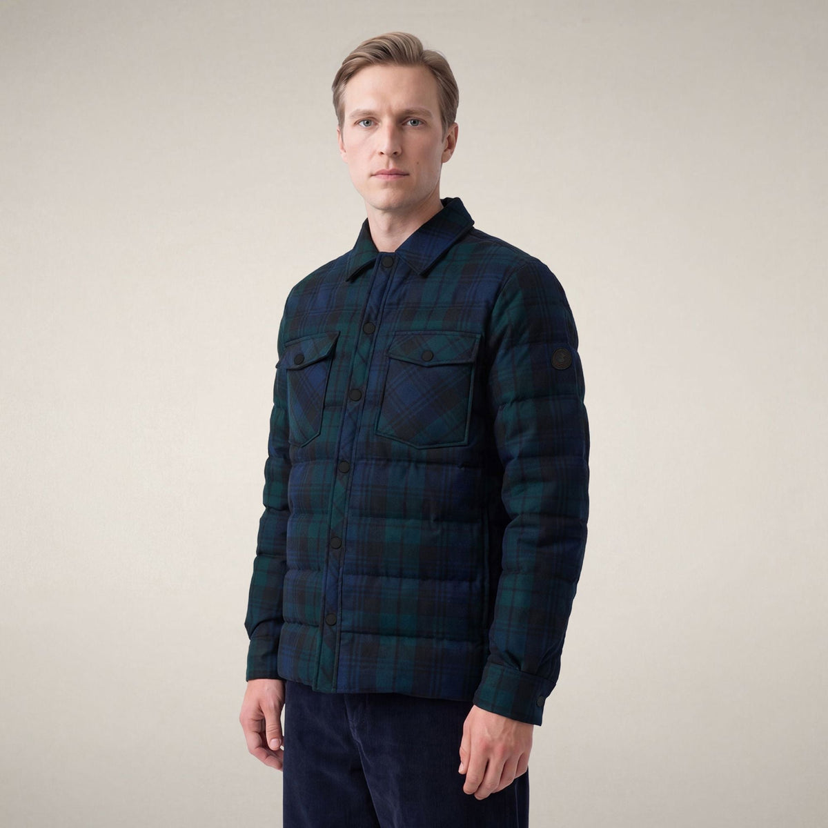 Men's Puffer Jacket Esteban in Black Checks