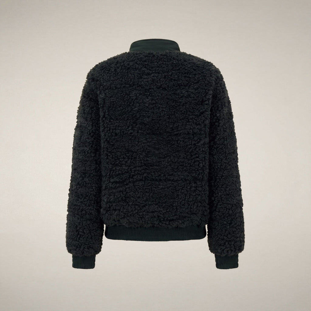 Women's Faux Fur Puffer Jacket Valery in Nori Green